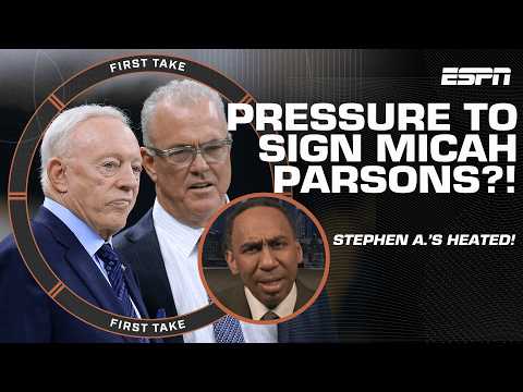 Stephen A. RIPS Stephen Jones for Micah Parsons contract comments 👀 ‘CROSSED THE LINE’ | First Take
