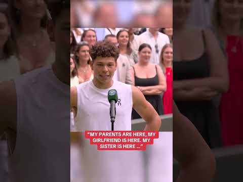 Ben Shelton had to shout out his family and girlfriend Trinity Rodman in attendance at Wimbledon ❤️
