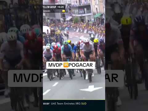 Mathieu van der Poel and Tadej Pogacar FACE OFF to the Stage 2 finish line 😲