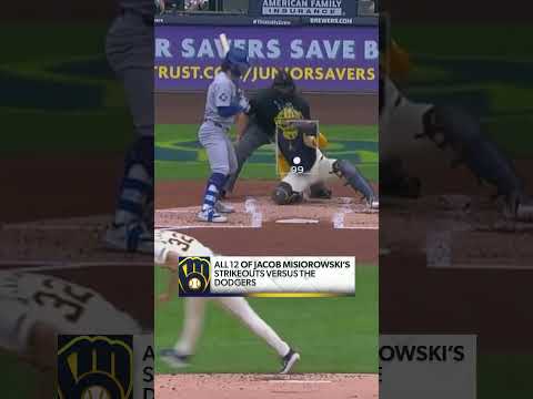 All of Jacob Misiorowski’s strikeouts vs. Dodgers 👏🏼 #baseball #strikeouts #milwaukeebrewers
