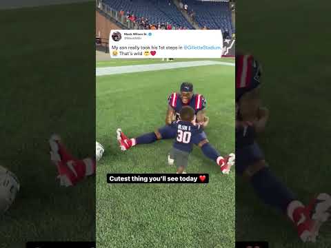 When then Patriots LB Mack Wilson’s son took his first steps in Gillette 💙 #shorts