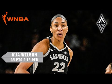 DOMINANCE 😤 A’ja Wilson drops 34-PT DOUBLE-DOUBLE vs. Valkyries | WNBA on ESPN