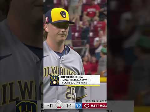 Brewers win their 14th straight game to set franchise record 🔥 #mlb #record