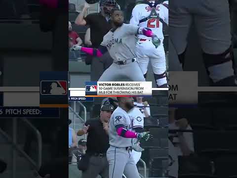 Robles suspended from Minor League baseball after throwing bat at pitcher 😬#MLB #suspended #baseball