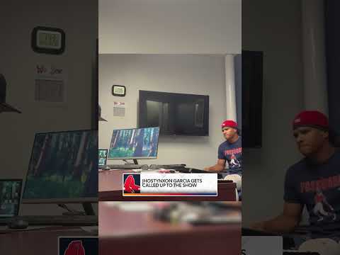 Jhostynxon Garcia reacts to getting called up ❤️ #redsox #baseball #mlb