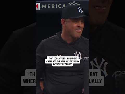 Yankees not pleased with Aaron Judge’s strike zone 😡 #judge #yankees #mlb