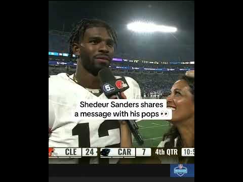 Shedeur with a message for his dad (๐บ NFL Network)