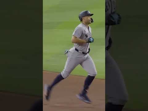 Giancarlo Stanton CRUSHES this one 😤 #yankees #baseball #mlb #homerun #homer