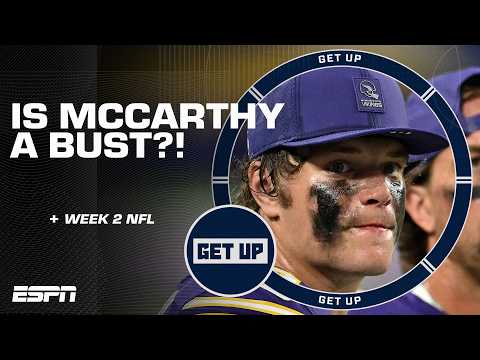 Should we be WORRIED about J.J. McCarthy after Week 2? Get Up discusses 🗣️