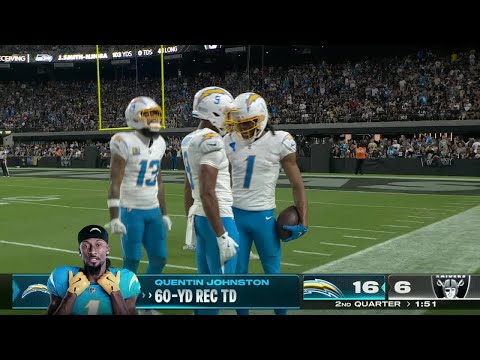 60-YARD TOUCHDOWN PASS ๐ฅ Justin Herbert throws a dime to Quentin Johnson on MNF | NFL on ESPN