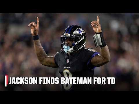 Lamar Jackson ➡️ Rashod Bateman 👏 Ravens TD ties the Lions before halftime | NFL on ESPN