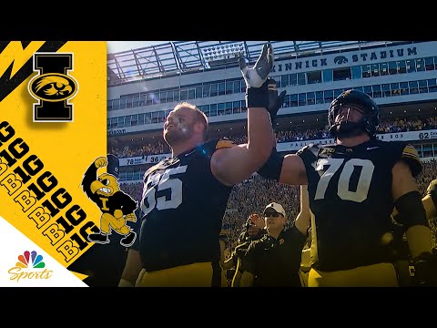Kinnick Stadium participates in the Iowa Hawkeye Wave against Indiana | Big Ten on NBC Sports