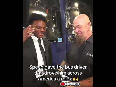 Speed with the gift for his bus driver 🥹 (via @IShowSpeed)