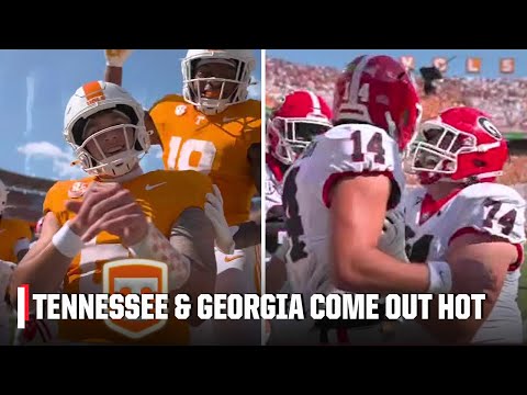 Tennessee & Georgia TRADE TDs on the FIRST 2 DRIVES 🔥 Aguilar & Stockton rushing touchdowns 👀