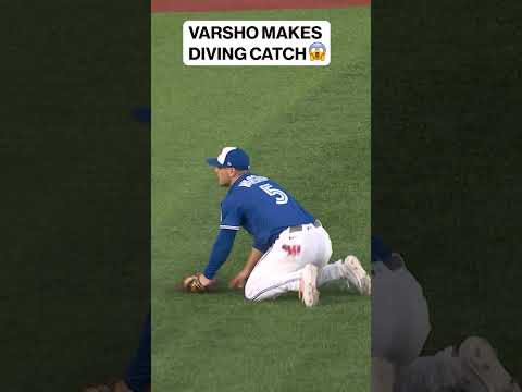 Varsho KEEPS game tied with this catch ๐ #bluejays #mlb #catch #daultonvarsho