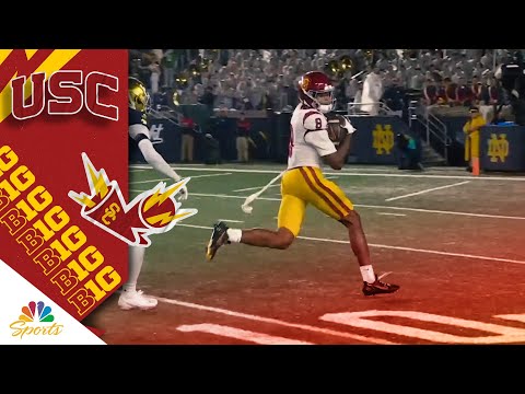 USC’s Ja’Kobi Lane takes deep pass from Jayden Maiava to the house vs. Notre Dame | NBC Sports