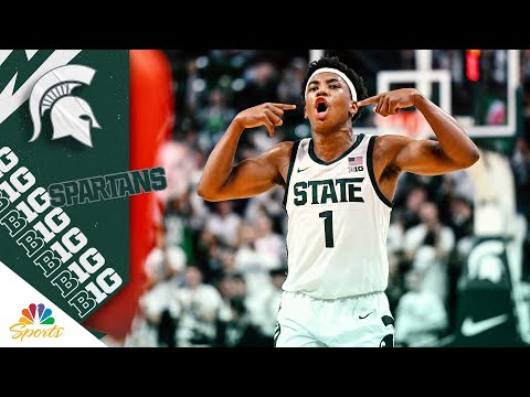 Michigan State’s Jeremy Fears Jr. enjoys back-and-forth with Tom Izzo | Big Ten Basketball on NBC