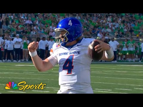 Maddux Madsen takes it himself for Boise State touchdown on PERFECT fake vs. Notre Dame | NBC Sports