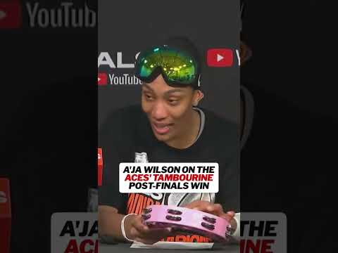 A’Ja brought the Aces’ gift to the press conference 🎶 #shorts
