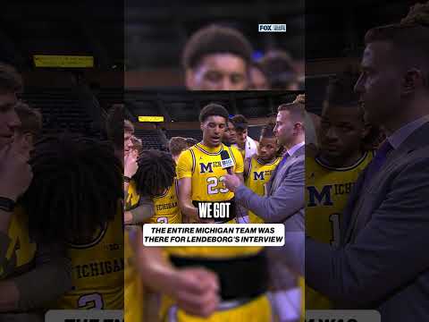 All love for Yaxel Lendeborg postgame 🤩 #cbb #michigan #basketball