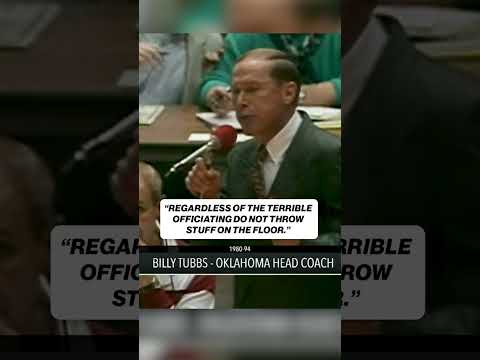 Billy Tubbs with an ALL-TIME moment 😂 #oklahoma #basketball #throwback #collegebasketball