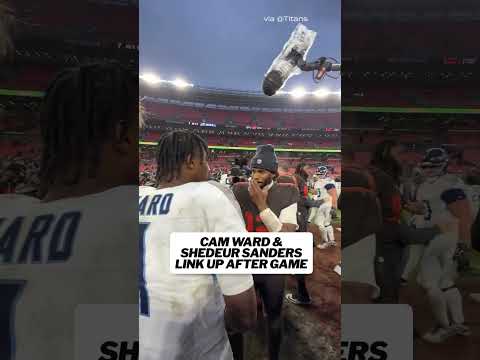 Cam Ward and Shedeur Sanders link up after game 🤝 #nfl