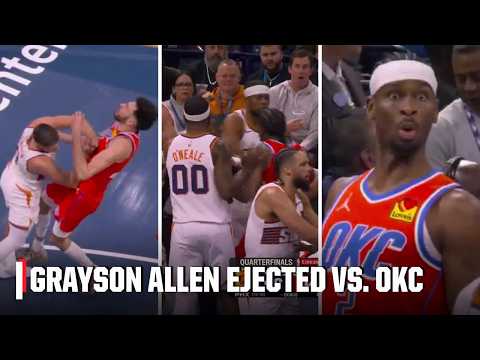 Grayson Allen EJECTED 😳 Tempers flare after Flagrant 2 in Suns vs. Thunder | NBA on ESPN