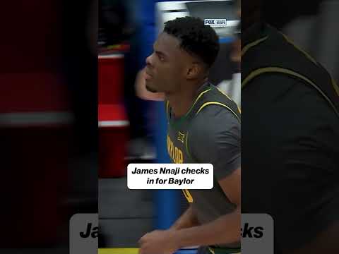 Former NBA Draft pick and newest addition to #Baylor, James Nnaji, checks in vs Kansas #CBB