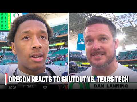 Dan Lanning & Brandon Finney Jr. react to Oregon’s SHUTOUT win vs. Texas Tech in the Orange Bowl