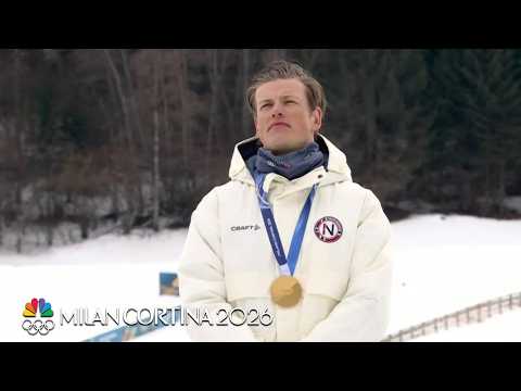 Johannes Hoesflot Klaebo soaks in Norway’s national anthem | Winter Olympics 2026 | NBC Sports