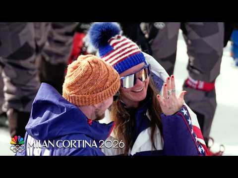Breezy Johnson gets engaged at super-G finish line | Winter Olympics 2026 | NBC Sports