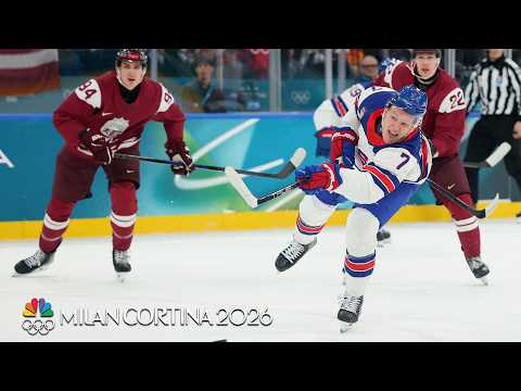 Team USA’s Brady Tkachuk opens scoring vs. Latvia in hockey | Winter Olympics 2026 | NBC Sports