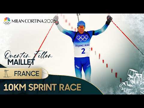 Quentin Fillon Maillet clinches biathlon 10km sprint race GOLD | Winter Olympics 2026 | NBC Sports