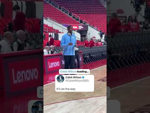 Caleb Wilson putting up shots after suffering a left-hand fracture last week👀 #calebwilson #unc #cbb