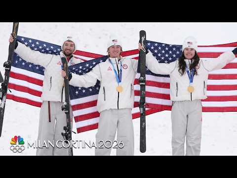 Team USA accepts gold medal in mixed team aerials | Winter Olympics 2026 | NBC Sports