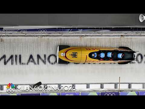 Germany dominates second run in 4-man bobsled | Winter Olympics 2026 | NBC Sports