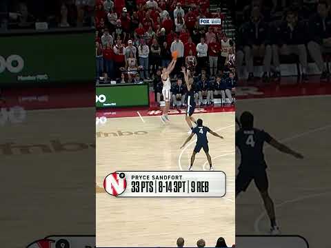 All EIGHT of Pryce Sandfort’s career-high threes in a game 🔥 #nebraska #cbb