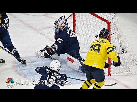 Sweden’s Sara Hjalmarsson scores as puck bounces off face mask | Winter Olympics 2026 | NBC Sports