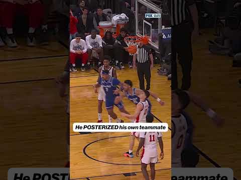 Bro DUNKED on his own teammate ๐ #basketball #cbb #funny #dunk