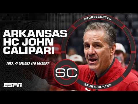 John Calipari reacts to Arkansas earning West Region No. 4 seed & SEC title win 🐗 | SportsCenter