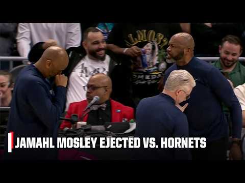 Jamahl Mosley EJECTED in the second quarter for arguing a non-call vs. Hornets 😳 | NBA on ESPN