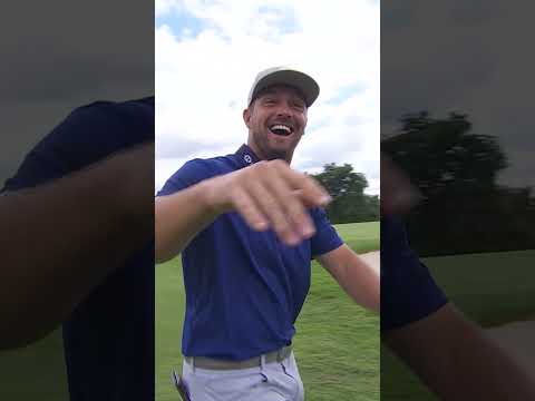 ARE YOU KIDDING ME 😱 #brysondechambeau #livgolf #chipin #golf