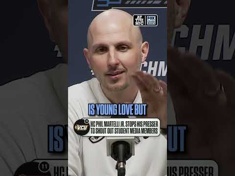 VCU HC Phil Martelli Jr. paused his presser to shout out the student journalists ๐ #basketball #vcu