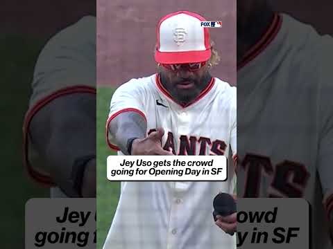 WWE superstar Jey Uso says “Play Ball!” 💪 #WWE #JeyUso #MLB #OpeningDay