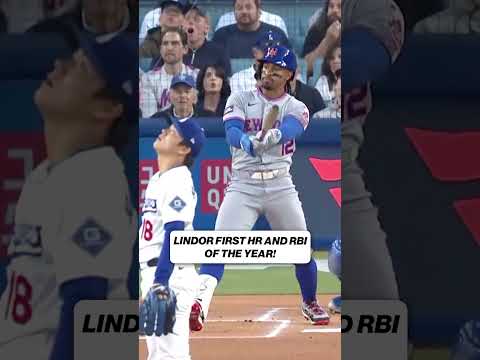 Francisco Lindor hits a leadoff homer of Yamamoto 💪⚾️ #baseball #mets