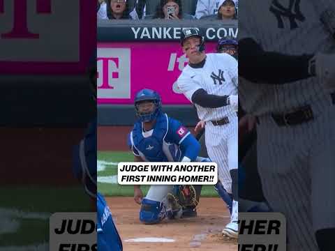 Aaron Judge CRANKS Homer in 1st Inning 💪 #aaronjudge #yankees #homerun
