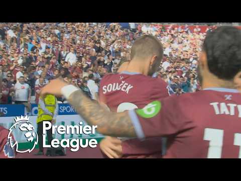 Tomas Soucek heads West Ham in front of Everton | Premier League | NBC Sports