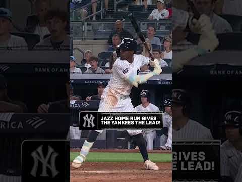 Jazz hit this one off of the pole and the Yankees have the lead! #yankees #mlb #baseball #homerun
