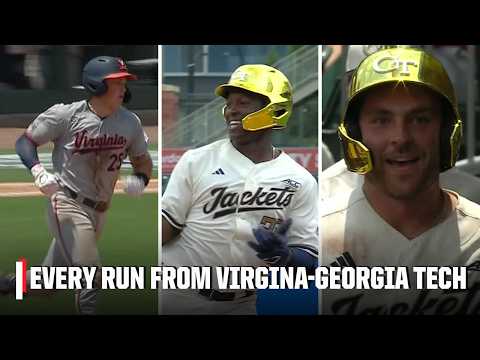 EVERY RUN from Virginia vs. Georgia Tech in the ACC Baseball Quarterfinals 🔥 | ESPN College Baseball