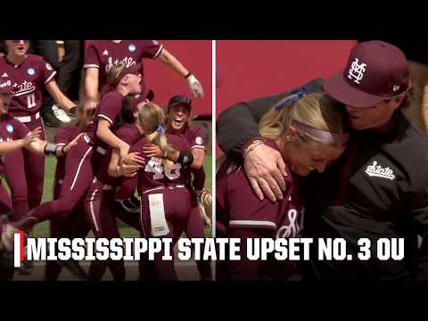 HAIL STATE STUNNER 🔥 Mississippi State comes back to upset Oklahoma in Game 1| ESPN College Softball